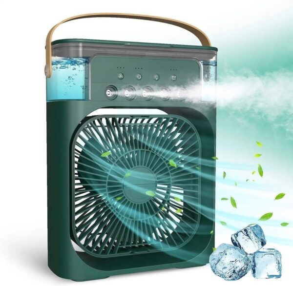 Mini Cooler for Room Cooling - Portable Air Cooler, 3 in 1 Home and Office Air Conditioner - Compact size with 7 color LED Light